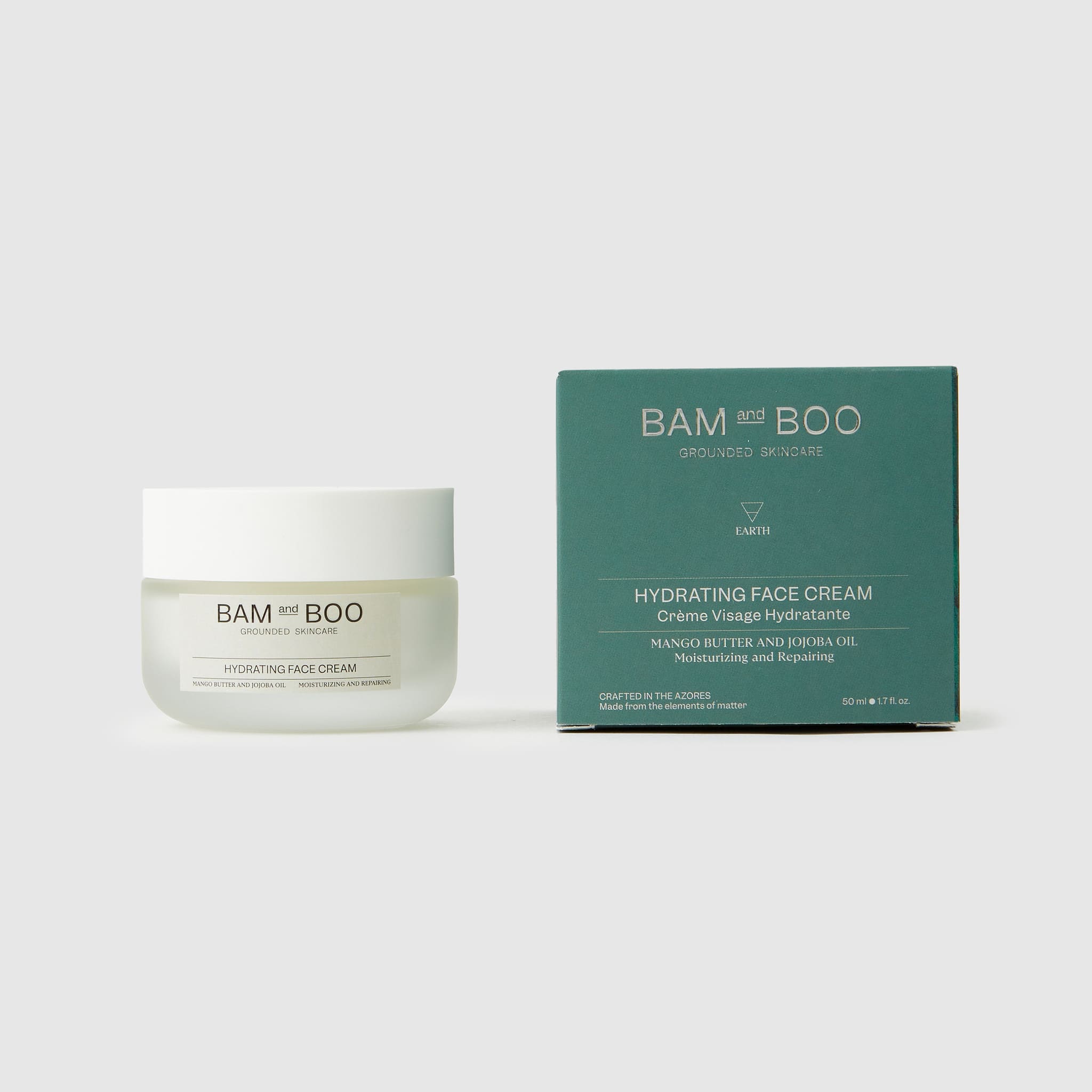 Hydrating Face Cream - Pack Shot Product Packaging - BAMandBOO Grounded Skincare Azores