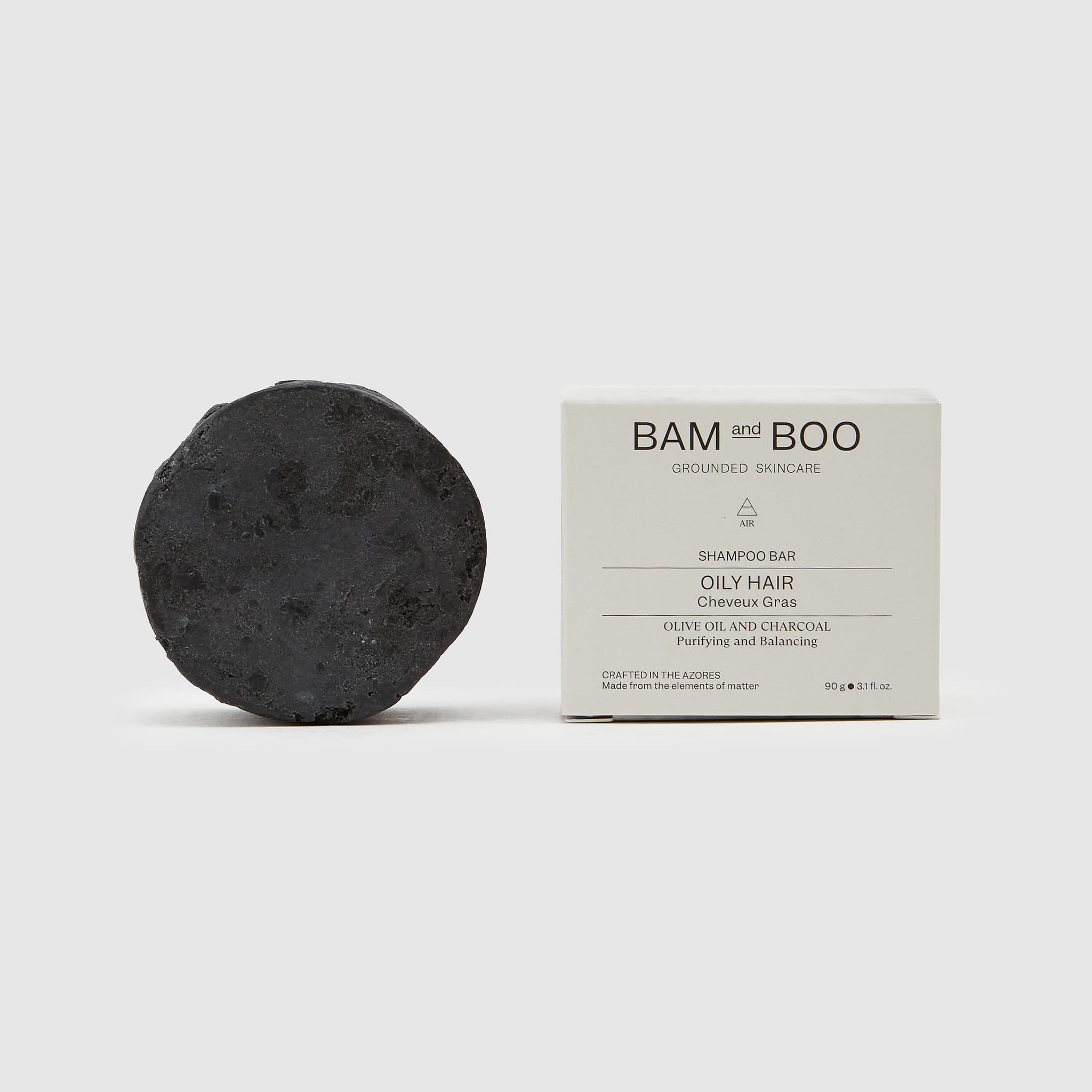 Shampoo Bar for Oily Hair - Pack Shot Product Packaging - BAMandBOO Grounded Skincare Azores