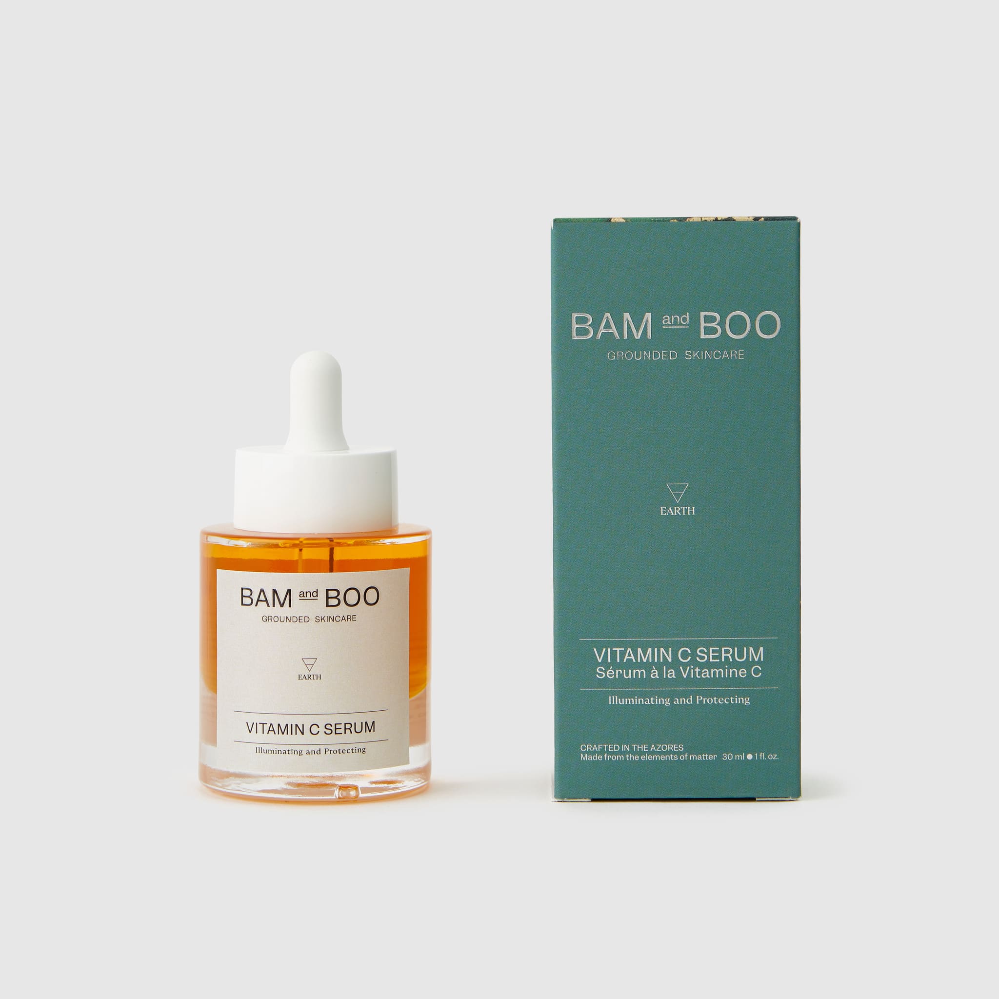 Vitamin C Serum - Pack Shot Product Packaging - BAMandBOO Grounded Skincare Azores